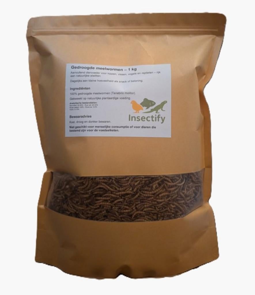 Gedroogde meelwormen (1 kg) Gratis verzending, Dieren en Toebehoren, Dierenvoeding, Ophalen of Verzenden