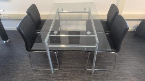 Eettafelset 4 persoons, Huis en Inrichting, Complete eetkamers, Gebruikt, 4 tot 6 stoelen, Ophalen