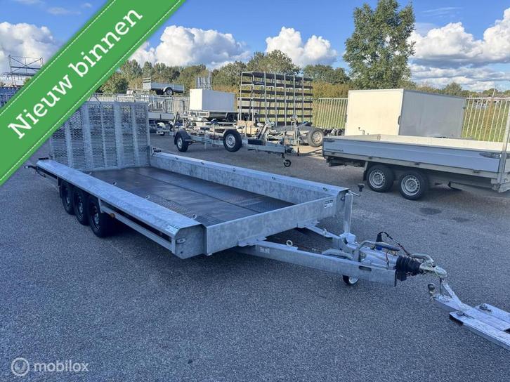 Machinetransporter 480x180 3x1500kg oprijklep, Auto diversen, Aanhangers en Bagagewagens, Gebruikt