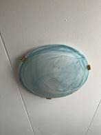 Plafondlamp van glas in blauwtinten, 40 cm., Glas, Ophalen of Verzenden, Zo goed als nieuw