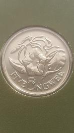 5 Ngwee 1972 Zambia + postzegel- Limited edition Franklin, Ophalen of Verzenden, Zambia