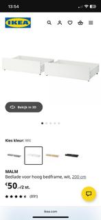 Ikea Malm bedlades wit 2 stuks, Huis en Inrichting, Kasten | Ladekasten, Ophalen, Gebruikt, 1 of 2 laden, 50 tot 100 cm