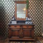 Mooie antieke dressoir/wastafel meubel met zwart marmerenbla, Ophalen, Zo goed als nieuw, 50 tot 100 cm, Minder dan 100 cm