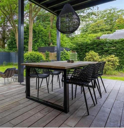 Tuintafel eiken 2.50 x 1.04 m, groot, Tuin en Terras, Tuintafels, Zo goed als nieuw, Rechthoekig, Hout, Ophalen
