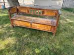 Oude houten klepbank bank, Antiek en Kunst, Curiosa en Brocante, Ophalen