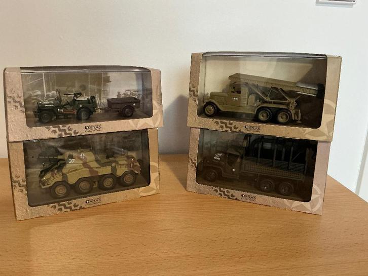 Atlas Miniaturen: Legervoertuigen, Jeeps, Kuifje.., Verzamelen, Overige Verzamelen, Zo goed als nieuw, Ophalen