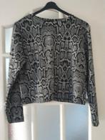 H&M fleece truitje grijs/zwart tijgerprint - S, H&M, Zwart, Ophalen of Verzenden, Zo goed als nieuw