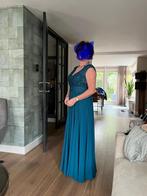 Petrol kleurige gala jurk van Honneloeloe, Ophalen of Verzenden, Zo goed als nieuw, Blauw, Galajurk