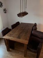 Winkelkast, Salonkist, Eettafel, 6 stoelen, lamp en dressoir, Ophalen, Gebruikt, 150 tot 200 cm, Teakhout