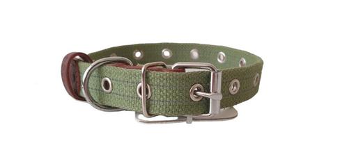 WAUDOG Canvas Halsband Groen S Nekomtr 28,5-41 cm KOOPJE!!!, Dieren en Toebehoren, Hondenhalsbanden en Penningen, Nieuw, Handgemaakt