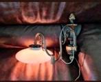 Antieke Wandlamp met Glazen Kap, Ophalen of Verzenden