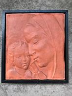 Terracotta Reliëf Madonna met Kind Ingelijst, Verzenden