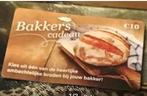 Bakkerscadeaukaart t.w.v. €10,00, Eén persoon, Cadeaubon, Warenhuis- of Winkelbon