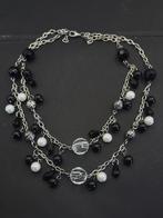 Gothic kralen ketting, Sieraden, Tassen en Uiterlijk, Kettingen, Overige materialen, Verstelbaar, Zwart, Ophalen of Verzenden
