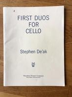 Stephen De’ak, First duos for cello, Les of Cursus, Ophalen of Verzenden, Zo goed als nieuw, Populair