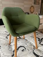Kleine fauteuil stoel groene bekleding, Huis en Inrichting, Fauteuils, Ophalen of Verzenden, Zo goed als nieuw, 75 tot 100 cm