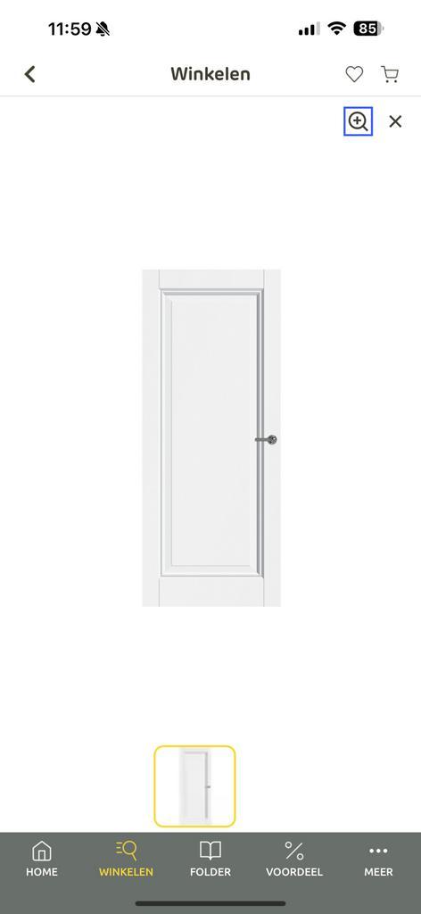 CanDo binnendeur Delft 83x201,5 stomp, Doe-het-zelf en Verbouw, Kozijnen en Schuifpuien, Zo goed als nieuw, Deurkozijn, Hout, 75 tot 150 cm