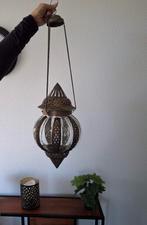 Oosterse hanglamp glas/metaal, Huis en Inrichting, Lampen | Hanglampen, Ophalen of Verzenden, Zo goed als nieuw, Glas, 50 tot 75 cm