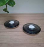 Set van 2 Iittala Nappi waxinelichthouders. Grijs. Finland, Overige materialen, Ophalen of Verzenden, Zo goed als nieuw, Grijs