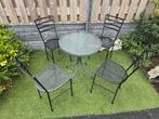 Ijzeren tuinset, Tuin en Terras, Tuinsets en Loungesets, Ophalen, Zo goed als nieuw, Overige materialen, 4 zitplaatsen