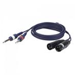 2 unbal. Jack mono L/R to 2 XLR/M 3P 3m, Nieuw, Ophalen of Verzenden