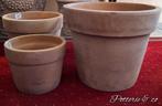 Prachtige 3 delige terracotta set, Ophalen, Rond, Nieuw, Tuin