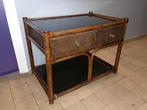 Manou Rotan Tafeltje met Rookglas, Huis en Inrichting, Minder dan 55 cm, Gebruikt, Vintage, Glas