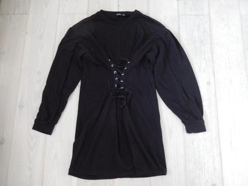 * Bershka zwarte aparte sweater jurk met rijg lint maat L *, Kleding | Dames, Jurken, Zo goed als nieuw, Maat 42/44 (L), Zwart