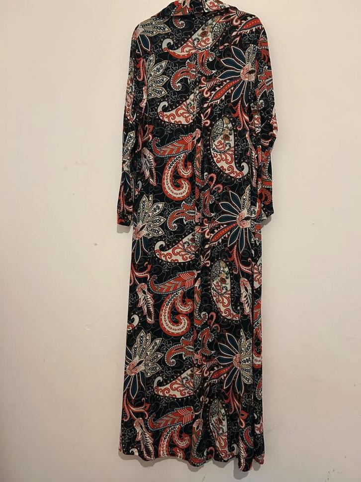 Mooie lange jurk met paisley print, Kleding | Dames, Jurken, Gedragen, Maat 36 (S), Zwart, Onder de knie, Ophalen