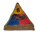 US WWII 8th Armored "Thundering Herd" Division, patch, Ophalen of Verzenden, Landmacht, Amerika, Embleem of Badge