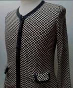 King Louie Retro print vest M 38 Zwart Beige, Maat 38/40 (M), Verzenden, Zwart, Zo goed als nieuw