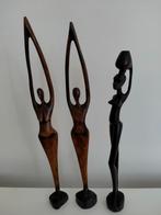 Afrikaanse houten sculpturen uit Senegal, 3 stuks, Ophalen