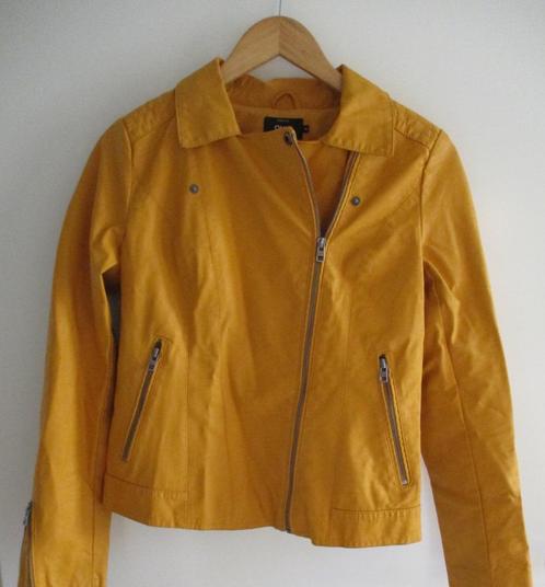 Only oranje PU biker jack, maat 34, nieuw, Kleding | Dames, Jassen | Zomer, Nieuw, Maat 34 (XS) of kleiner, Oranje, Verzenden