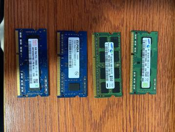 4x sodimm ddr3 (3x 2GB & 1x 1 GB) samsung hynix elpida beschikbaar voor biedingen