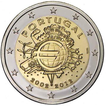 2 euro Portugal 2012 - 10 jaar euro (UNC) beschikbaar voor biedingen