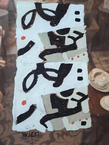 W. Hussem Schilderij achter Glas beschikbaar voor biedingen