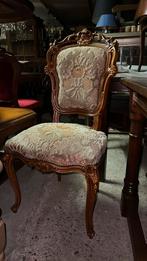 Antieke Stoel met Bloemmotief, Huis en Inrichting, Ophalen, Gebruikt, Bruin, Eén