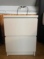 MALM nachtkastjes IKEA, set van 2, Huis en Inrichting, Slaapkamer | Nachtkastjes, Ophalen, Overige materialen, Gebruikt, Minder dan 45 cm