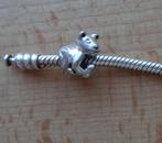 zilveren bedel poes [843], Sieraden, Tassen en Uiterlijk, Bedels, 1 bedel, Verzenden, Zo goed als nieuw, Zilver