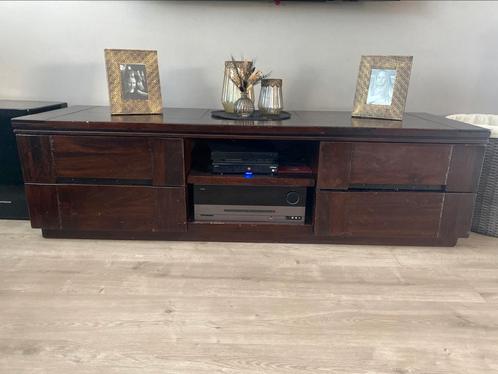 Tv meubel massief hout, Huis en Inrichting, Kasten | Televisiemeubels, Minder dan 100 cm, 150 tot 200 cm, 25 tot 50 cm, Ophalen