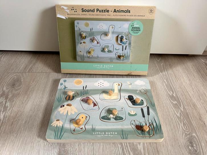 Little Dutch muziekpuzzel dieren in doos, Kinderen en Baby's, Speelgoed | Houten speelgoed, Gebruikt, Overige typen, Ophalen of Verzenden