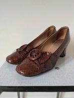 Vintage slangenleren pumps, 40. boho bohemian Ibiza 60s 70s, Pumps, Bruin, Verzenden, Vintage