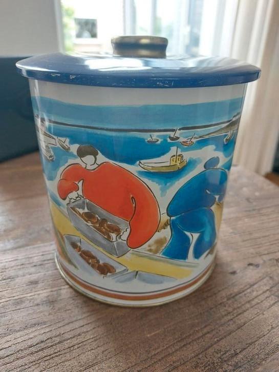 Brocante koektrommel Luchtdicht uit Frankrijk, Huis en Inrichting, Overige Huis en Inrichting, Zo goed als nieuw, Ophalen of Verzenden