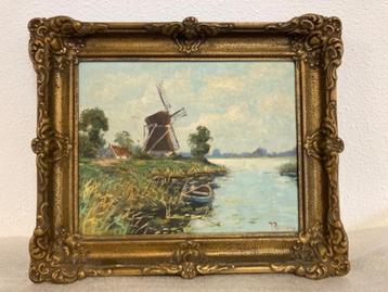 vintage schilderij met lijst beschikbaar voor biedingen