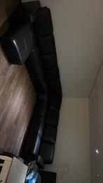 zwarte leren bank, Ophalen, Gebruikt