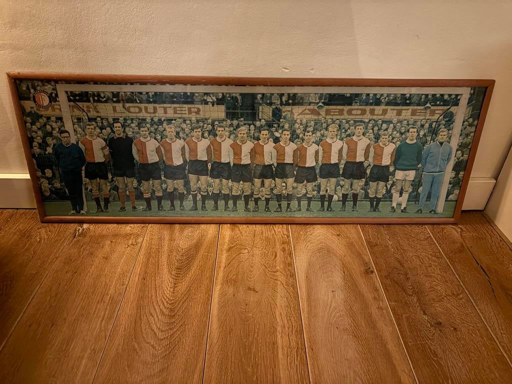 Feyenoord Fotolijst Jaren '70 - Vintage, Audio, Tv en Foto, Fotografie | Fotolijsten, Gebruikt, Ophalen of Verzenden