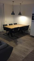 Mooie Massieve boomstamtafel, 100 tot 150 cm, Eikenhout, 200 cm of meer, Ophalen of Verzenden