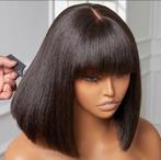 Fringe pruik 100% menselijke human hair, Verzenden, Nieuw, Pruik of Haarverlenging