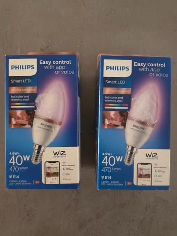 2x Philips Wizz Easy Control lampen, 40W E14 beschikbaar voor biedingen