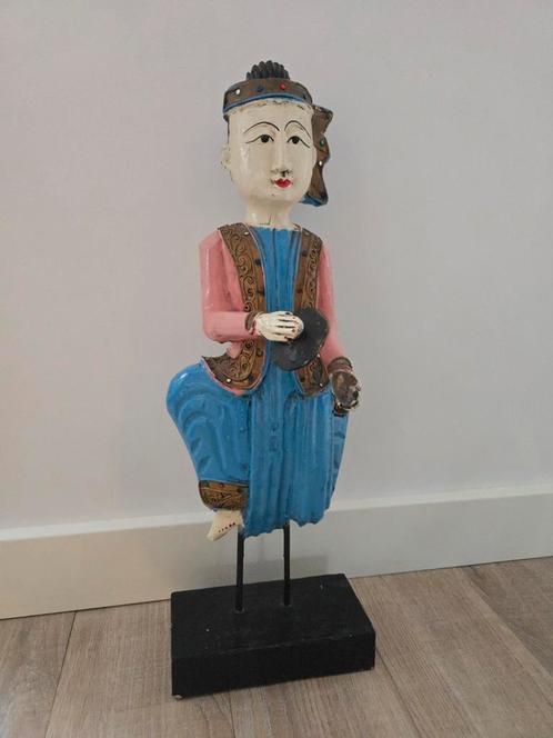 Zeldzaam antiek chinees houten muzikant Beeld €69, Antiek en Kunst, Kunst | Designobjecten, Ophalen of Verzenden